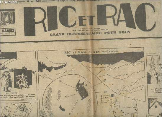 Ric et Rac n204,4e anne- Samedi 4 fvrier 1933-Sommaire: Ric et Rac chiens modernes- Conseil du bon docteur ventouses- Sur les routes de bohme- Souvenirs franais  Prague- Victime de l'amour- etc.
