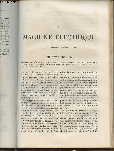 La machine lectrique- Les merveilles de la Science ou description populaire des inventions modernes
