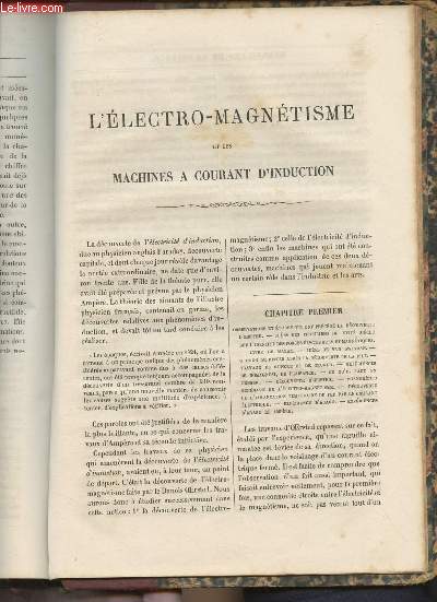 L'lectro-magntisme et ses machines  courant d'induction - Les merveilles de la Science ou description populaire des inventions modernes