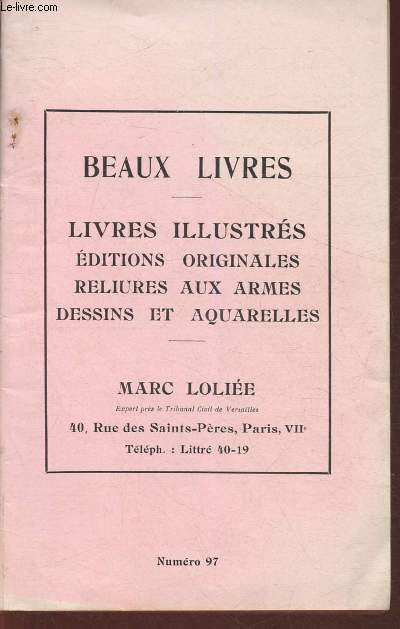 Catalogue de beaux livres, livres illustrs etc- Marc Lolie n97