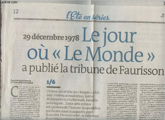 Extrait du Monde - L't en srie- Mardi 21 aout 2012