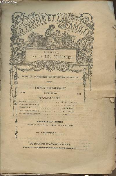 La Femme et la famille - Journal des jeunes personnes n°21,44e année Samedi 20 mai 1876
