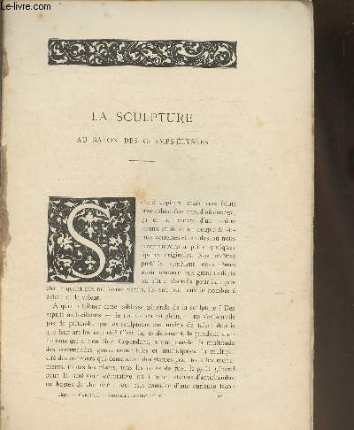 Extrait: L'artiste, revue de Paris de 1893- La scupture au salon des Champs-Elyses