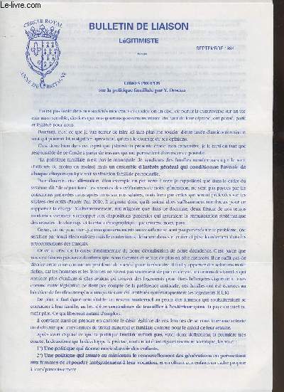 Bulletin de liaison Lgitimiste n de Septembre 1994