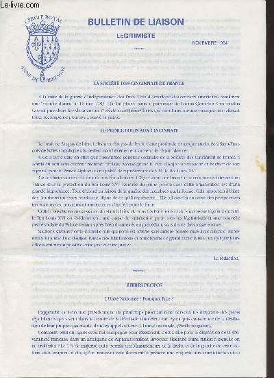 Bulletin de liaison Lgitimiste nde Novembre 1994