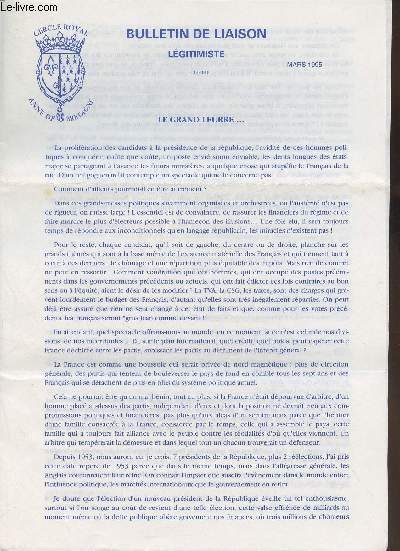 Bulletin de liaison Lgitimiste n de mars 1995