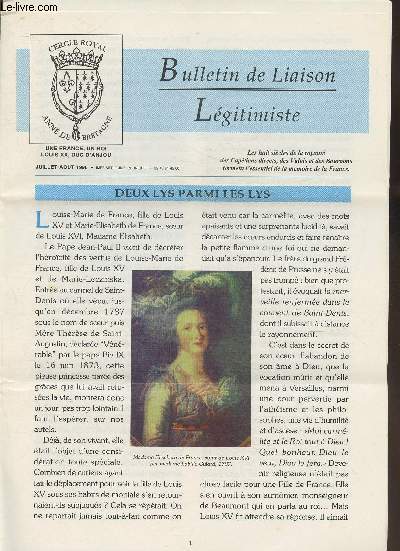 Bulletin de liaison Lgitimiste n de Juillet-aout 1998