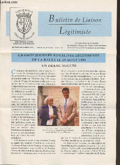 Bulletin de liaison Lgitimiste n d'octobre-novembre 1998