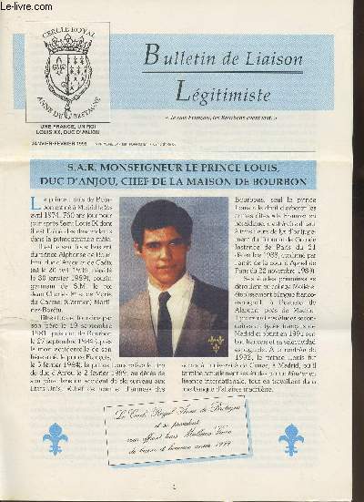 Bulletin de liaison Lgitimiste n de Janvier-Fvrier 1999