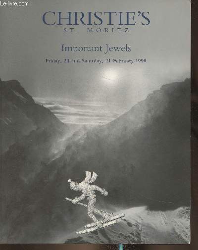 Catalogue de vente- Christie's St Moritz- Important jewels- Friday 20 and Saturday 21 February 1998