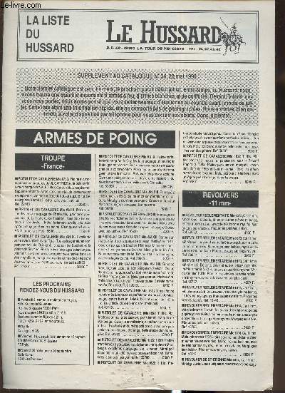 Le Hussard Supplment au catalogue n34- 20 mai 1990