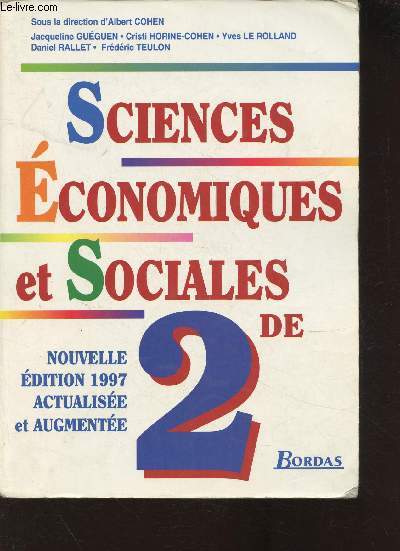 Sciences conomiques et sociales 2de