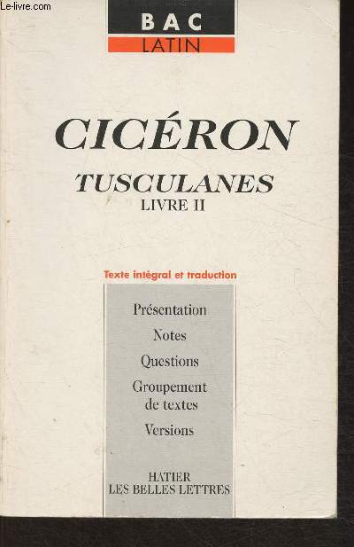 Cicron- Tusculanes Livre II- Bac Latin