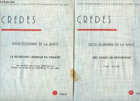 2 volumes/Socio-conomie de la sant- Une anne de recherche (1988/1) + La mdecine librale en France (1988/2)