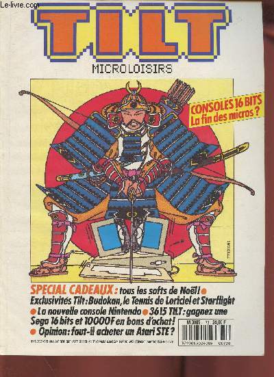 Tilt microloisirs n73- Dcembre 1989-Sommaire: Budokan, le tennis de la loriciel et Starflight- La nouvelle console Nintendo- 3615 Tilt gagnez un Sega 16 bits et 10000F en bons d'achats- Opinion: faut-il acheter un Atari STE- etc.