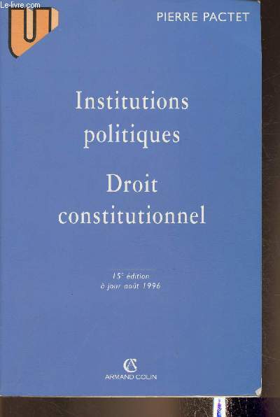 Institutions politiques, droit constitutionnel