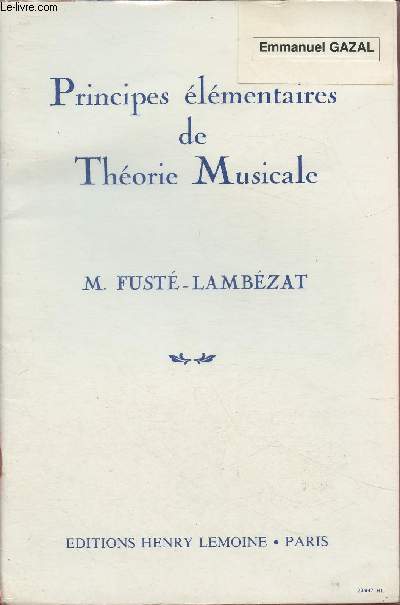 Principes lmentaires de Thorie Musicale
