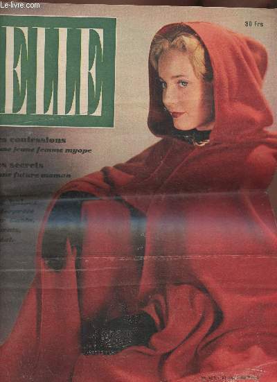 Elle n217- 25 Janvier 1950-Sommaire: Comme Franchot Tone, vous pouvez louer 2 tages de la tour Eiffel pour 35000 francs- Hommes, Femmes et potins par Claude Auzaguet- Je ne suis plus myope- Faites 