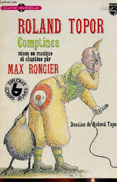 Comptines. Livre disque (1 vinyle). Mises en musique et chantes par Max Rongier.