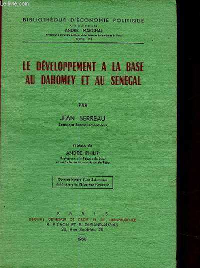 Le dveloppement  la base au Dahomey et au Sngal (Collection 