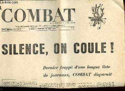 Combat n9376, 30 aot 1974 : Silence, on coule !, par Jean-marc Smadja