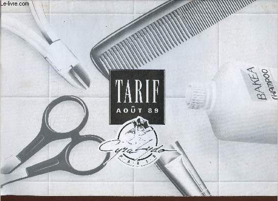Tarif Aot 1989. Catalogue de produits pour les coiffeurs et coiffeuses