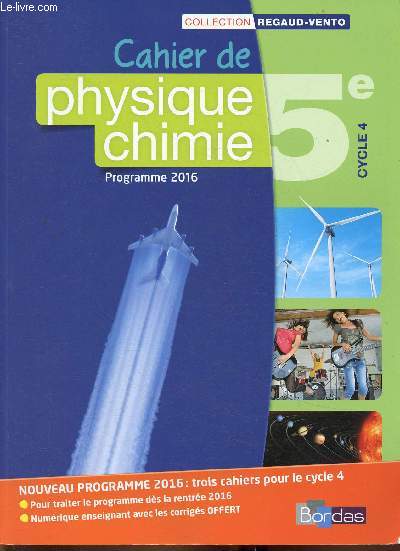 Cahier de Physique Chimie 5e, cycle 4. Spcimen enseignant (Collection 