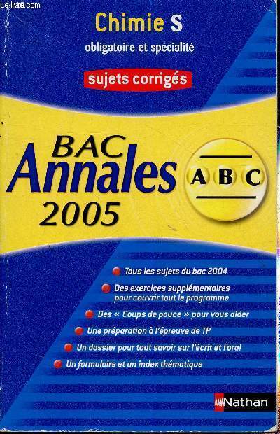 Annales BAC 2005 : Chimie S (Collection 