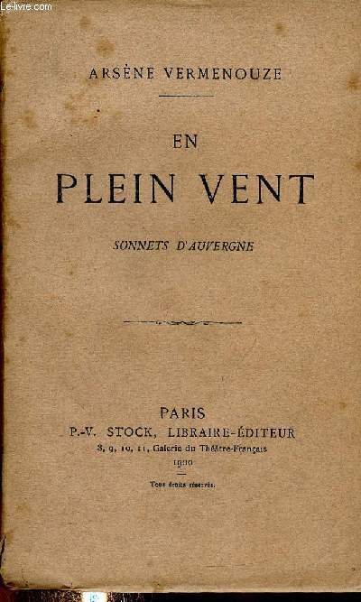 En plein vent. Sonnets d'Auvergne