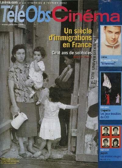 TlObs Cinma n1943, fvrier 2002 : Un sicle d'immigrations en France. La vie en miettes : pertes de mmoires, par R.C. - L'ange noir : Franois Ozon, par Elodie Lepage et Marie-Elisabeth Rouchy - Johnny Depp, 