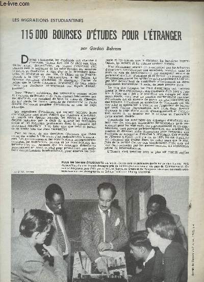 Extrait du Courrier de l'Unesco n4, 1962 : Les migrations estudiantines. 115 000 bourses d'tudes pour l'tranger