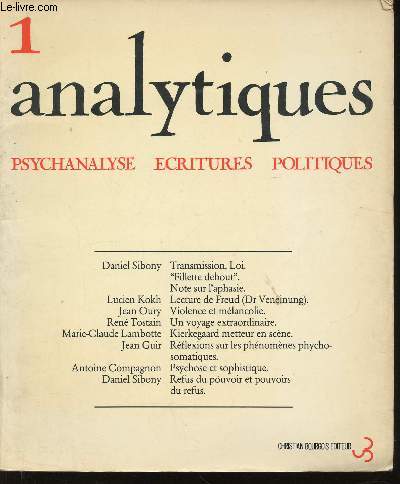 Analytiques n1, mai 1978 : Transmission. Loi. 