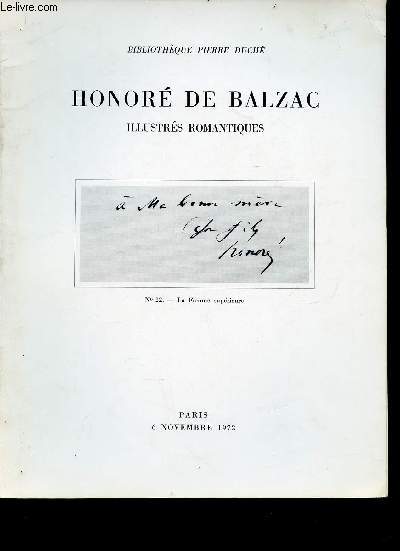 Bibliothque Pierre Duch, vol. 2 : Honor de Balzac. Illustrs romantiques