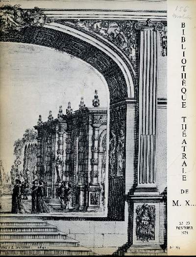 Catalogue d'une vente aux enchres d'une Bibliothque thtrale de M. X... qui a eu lieu les 22 et 23 fvrier 1971  Paris