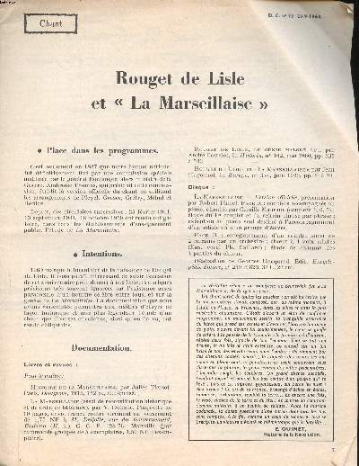 Chant Rouget de Lisle et la '
