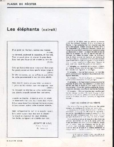 Plaisirs de rciter Les lphants (Extrait) Extrrait du D.C. N170 du 25-3-65