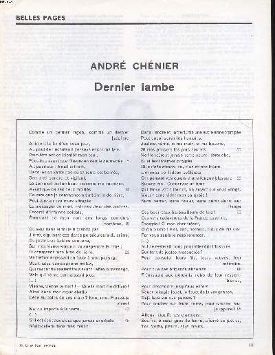 Belles pages Andr Chnier Dernier iambe Extrait du D.C. N 165 du 14-1-65