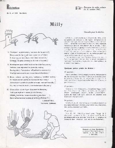 Rcitation Milly Extrait du D.C. N102 du 26-10-61