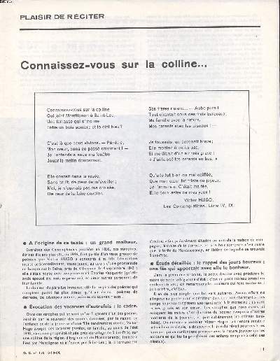 Plaisir de rciter Connaissez vous la colline ... Extrait du D.C. N158 8-10-64