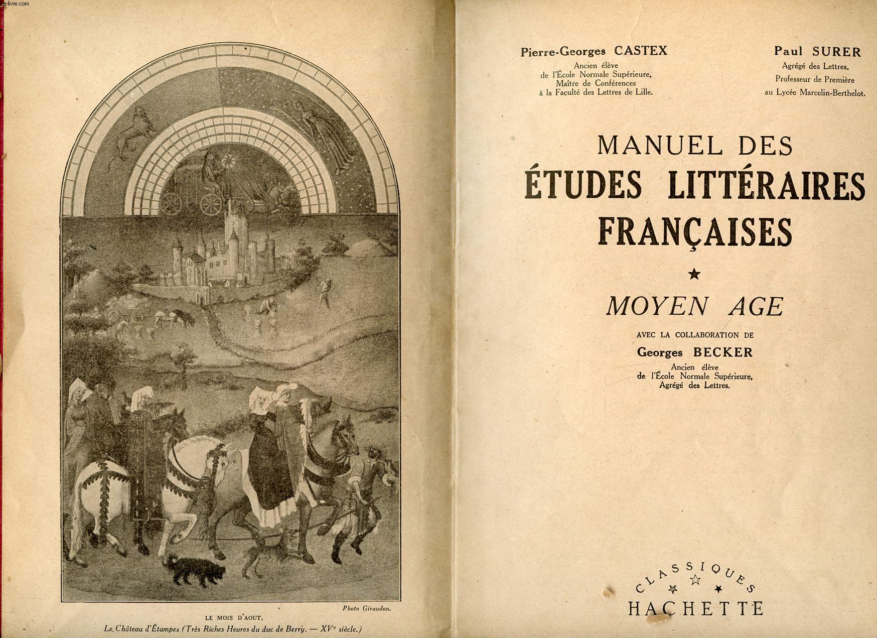 Manuel des tudes littraires franaises en 6 tomes Moyen Age, XVI sicle, XVII sicle, XVIII sicle, XIX sicle et XX sicle