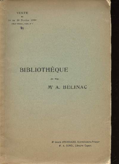 Bibliothque de feu Mr A. Blinac Catalogue de la bibliothque de feu Mr Albert Blinac seconde partie livres  figures du XVIII sicle ditions originales ditions de luxe