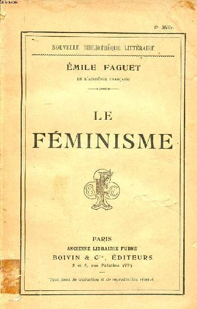 Le fminisme Collection Nouvelle Bibliothque Littraire