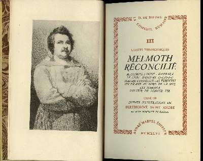 III Contes philosophiques Melmoth rconcili Massimilia Doni - Gambara - Le chef d'oeuvre inconnu - Maitre Cornlius - El verdugo - Un drame au bord de la mer - Les marana - L'lixir de longue vie Collection la comdie humaine