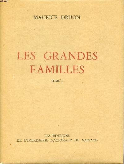 Les grandes familles Tome 1