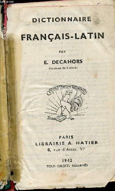 Dictionnaire franais latin