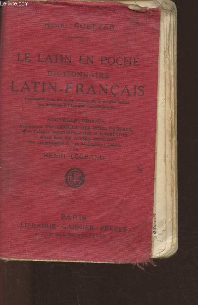 Le Latin en poche- Dictionnaire Latin-Franais