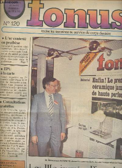 Tonus n120- 22 fvrier 1979-Sommaire: L'or contest en prothse- EPU  la carte- les IIIe journes Pierre Lachaud: un 