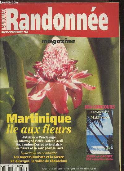 Randonne magazine n141- Novembre 1994-Sommaire: Provence- Limousin- Ocan Indien- Chemin faisant- Rando curieux- etc.