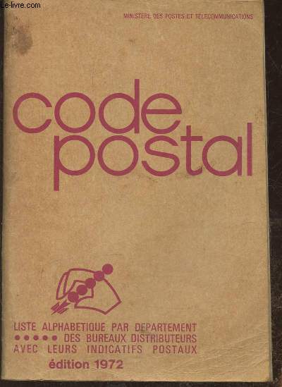 Code postal- Liste alphabtique par dpartement, des bureaux distributeurs avec leurs indicatifs postaux- Edition 1972