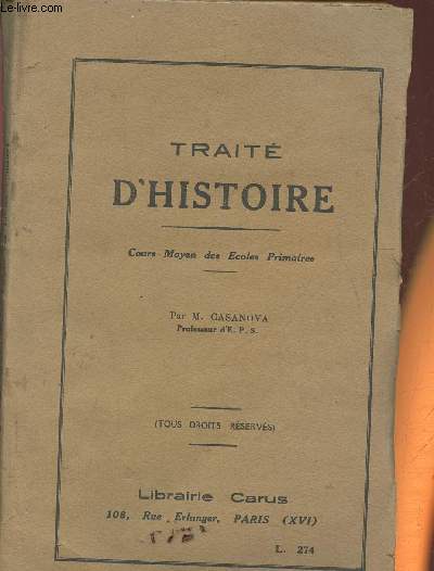 Trait d'Histoire (Cours moyen des coles primaires)